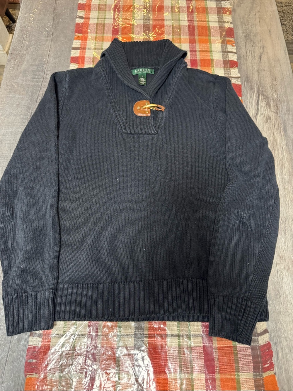 Ralph Lauren woman’s Navy Turtleneck Toggle Sweater
